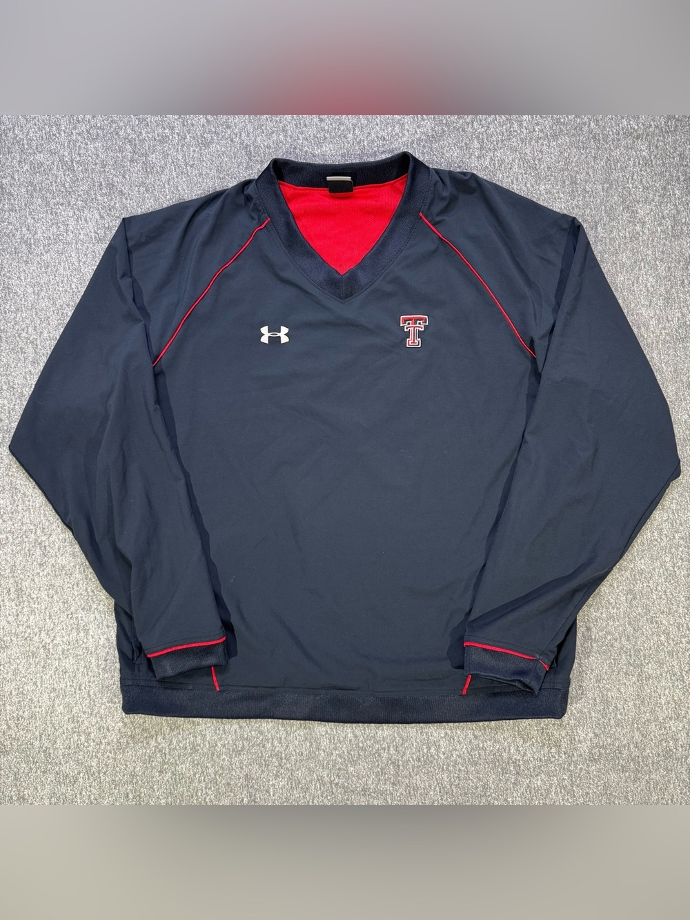 Under Armour Texas Tech Red Raiders V-neck Windbreaker Pullover Jacket Men’s XL